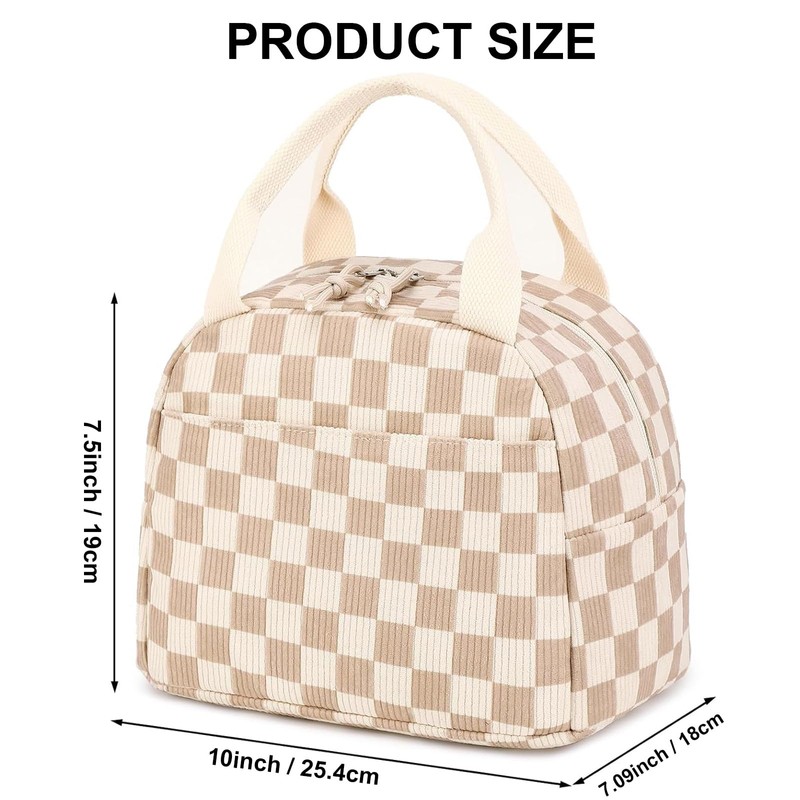 Lunch Box for Women Men, Corduroy Insulated Lunch Bag Reusable