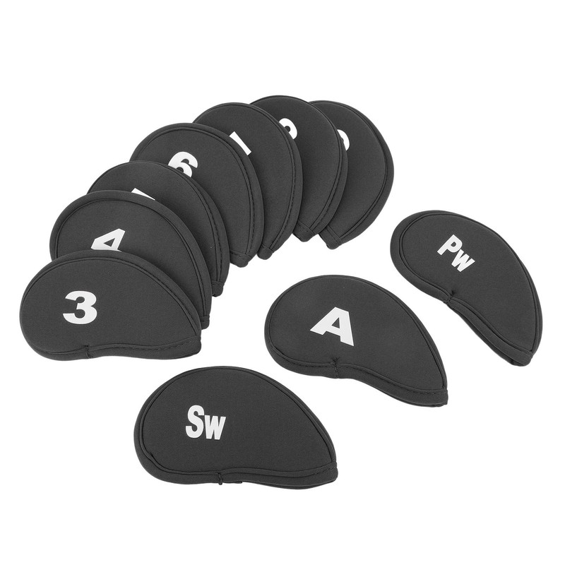 10Pcs Golf Iron Covers Set Clear Numbers Soft Protective Golf