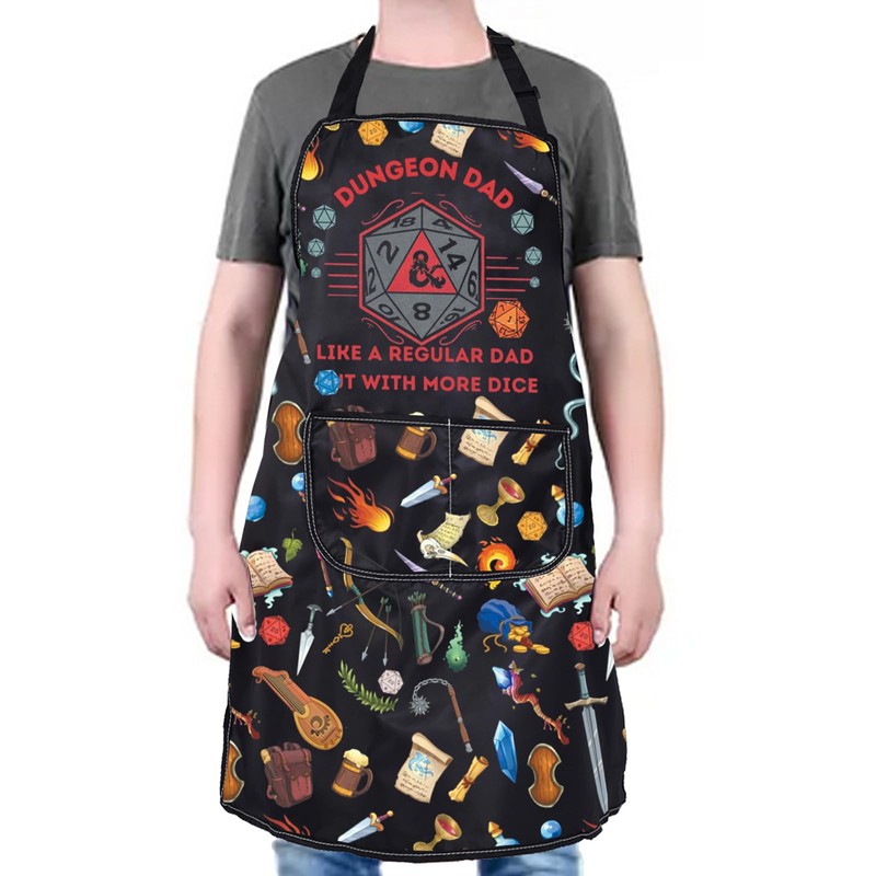 PXTIDY Gaming Kitchen Apron DND Gift Dungeon Dad Like A