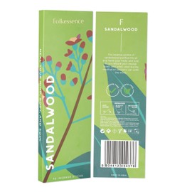 Folkulture Sandalwood Incense Sticks - Pack of 75 Incense Sticks Sandalwood, Natural and Non Toxic Incents for Meditation & Spiritual Practice - Organic Insence-Sticks or Inscents-Sticks