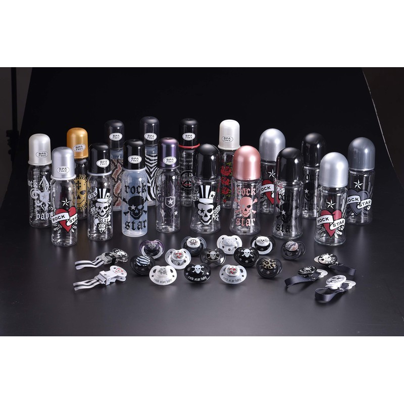 Baby Nova Rockstar Baby Polyamide Feeding Bottle Fleur Pearl White