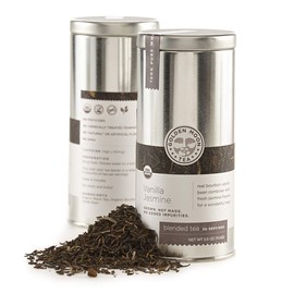 Golden Moon Organic Green Tea Vanilla Jasmine - Loose Leaf, Non-GMO - Travel Tin (30 Servings)
