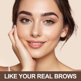 Eyebrow Stamp Stencil Kit - Eyebrow Powder, Makeup for Natural-Looking Brows, Eyebrow Stamp Kit with 27 Reusable Stencils, Easy to Use, Waterproof & Smudge-Proof, Long-Lasting, Reddish Brown