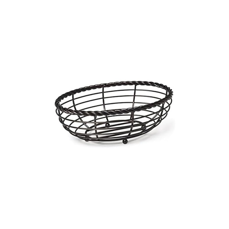 Gourmet Basics by Mikasa 5153171 Rope Metal Oval Bread Basket,