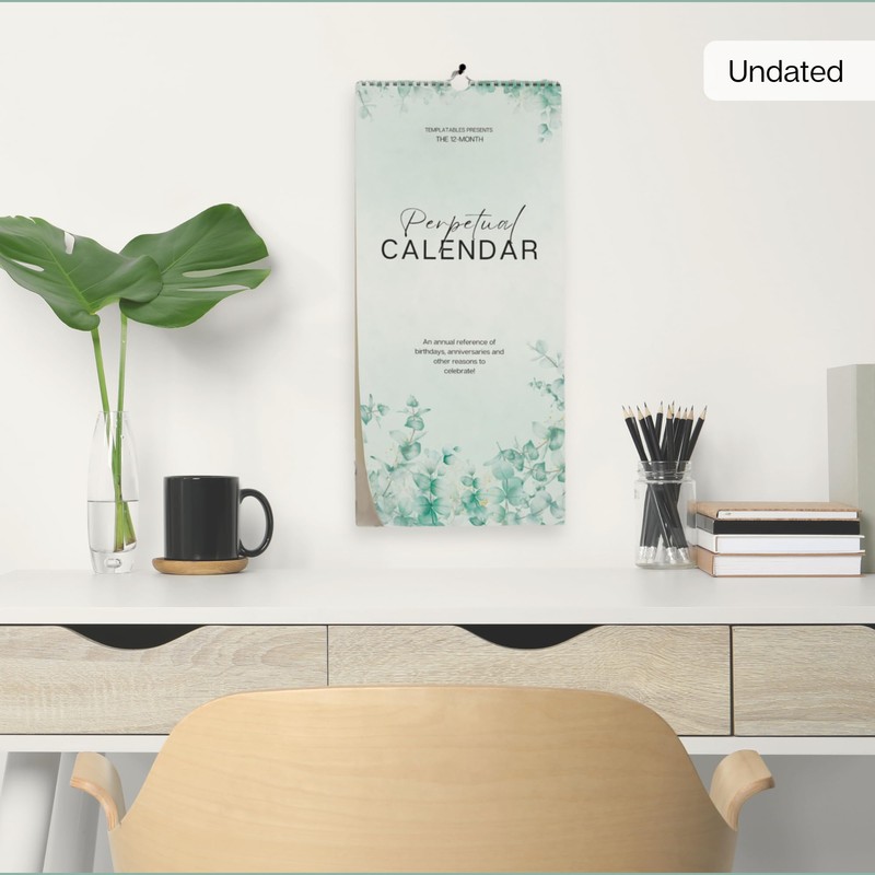 Perpetual Monthly Wall Calendar for Birthdays, Anniversaries & Special Dates