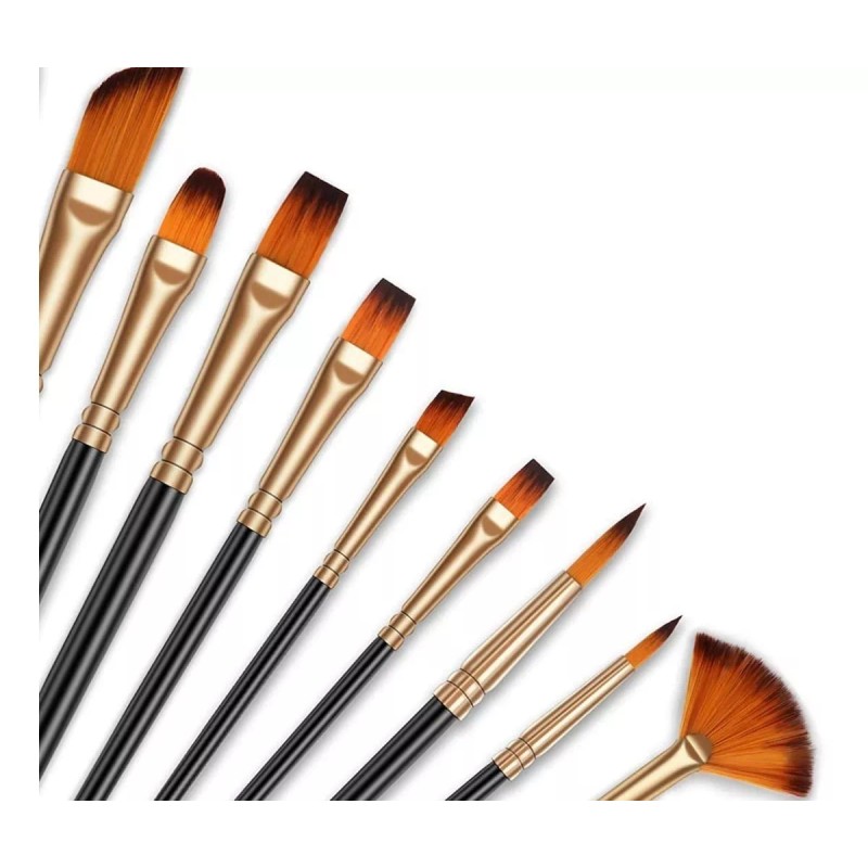 Pincel Mano Alzada Kit De 9 Pinceles Mano Alzada, Uñas