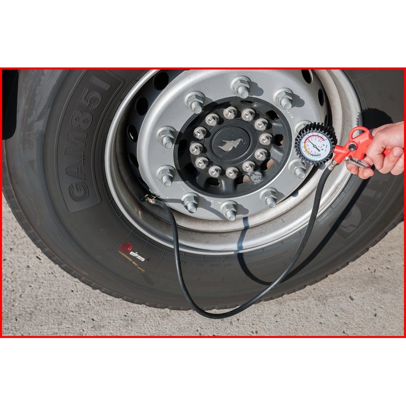 KS Tools 515.1920 Compressed Air Tyre Inflation Gauge, 0 12Bar