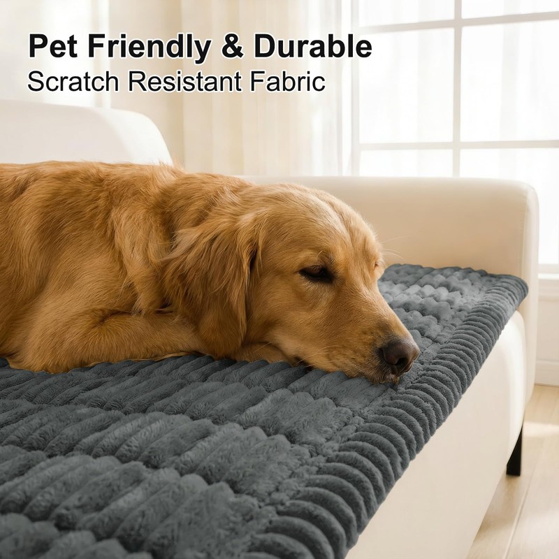 Smiry Couch Cover for Dogs Washable, Non Slip Fuzzy Pet