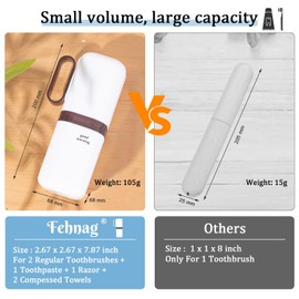 Travel Toothbrush Holder,Toothbrush Holder and Rinse Cup with Handle Toothbrush Travel Case,Multifunctional Toothbrush Cup,Large Capacit Travel Toothbrush Holder with Mouthwash Cup(2pcs)