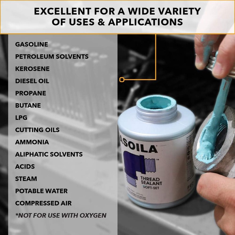 Gasoila Soft-Set Pipe Thread Sealant – Non-Hardening Paste for Metal