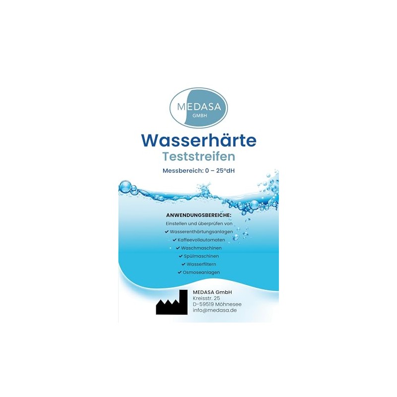 Medasa Water Hardness Test Strips Individually Packed and Sealed Result