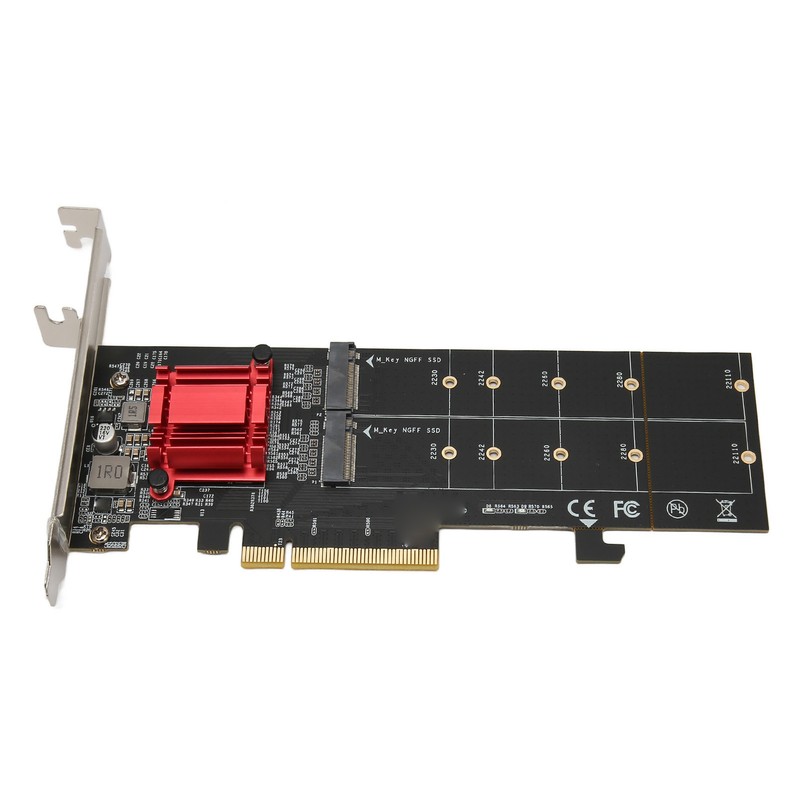 Dual M.2 PCIe NVMe Adapter with PCIe Bifurcation Function SSD