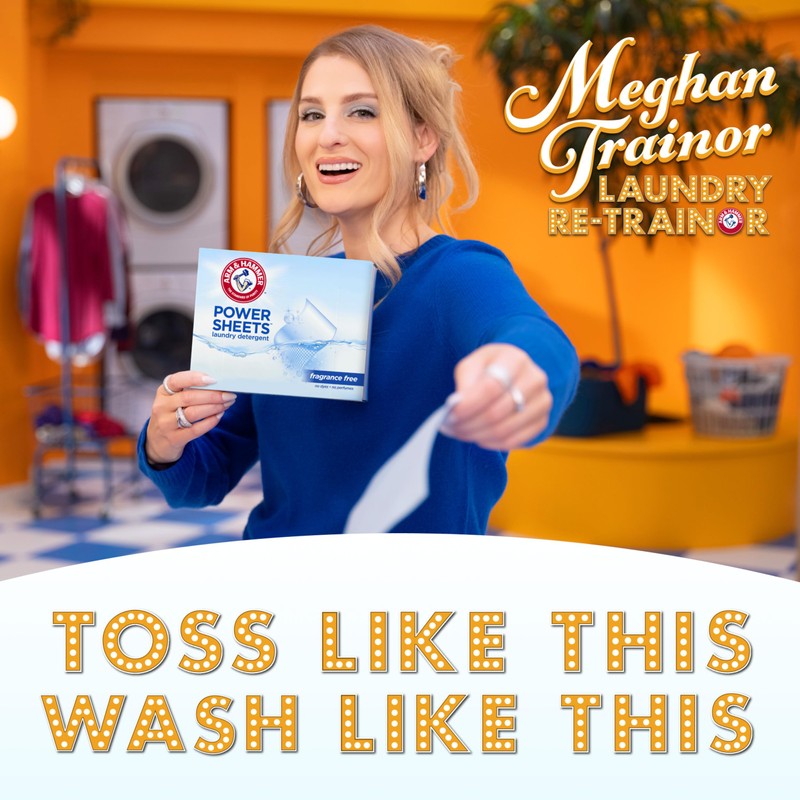 ARM & HAMMER Power Sheets Laundry Detergent, Fragrance Free 60ct,