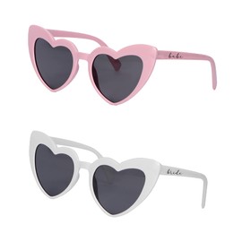POP FIZZ DESIGNS Bachelorette Party Retro Heart Sunglasses I Bridesmaid Sunglasses I Sunglasses for Bachelorette Party, Pink, 12 Pack