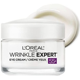 L'Oreal Paris Wrinkle Expert 55+ Crema de ojos antiarrugas con calcio, reduce las patas de gallo, 0.5 onzas