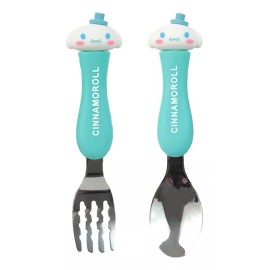 J.H. Company Juego De Cubiertos X 2 Pcs Portatil Sanrio Kuromi Kawai 5801 Color Azul Cinnamoroll