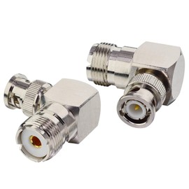 BOOBRIE M Type J (Female) to BNCP (Male) Connector Right Angle 90 Degree RF Adapter to SDR Amateur Radio Antenna Scanner Coaxial Cable 2pcs