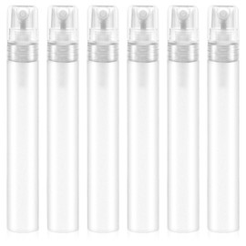 Mozeat Lens 6 PCS 10ml Mini Spray Bottle Plastic Portable Travel Bottle Fine Mist Refillable Mini Perfume Sample Bottles Clear Plastic Spray Bottle Empty for Cleaning Travel Essential Oils