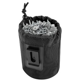 Nail/Screw Work Pouch,Metal Clip-On Tool Pouch for Tools Screws and Nails,Ideal for Electrician Plumber Carpenter Contractor Handy Man and Any Tradesperson-Black