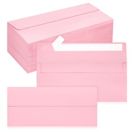 200 Pack #10 Business Envelopes, Self Seal Standard Pink Envelopes for Secure Business & Legal Mailing, Office, Checks, Letter, Invoices, 4 1/8 x 9 1/2 Inches
