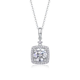 GRA Certified VVS1 Moissanite Pendant 925 Sterling Silver D Color Brilliant Cut Fine Moissanite Jewelry Moissanite PendantColor: Silver
