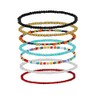 VNEWSCHI 7Pcs Boho Elastic Anklets Colorful Beads Anklets Bracelet Bohemian
