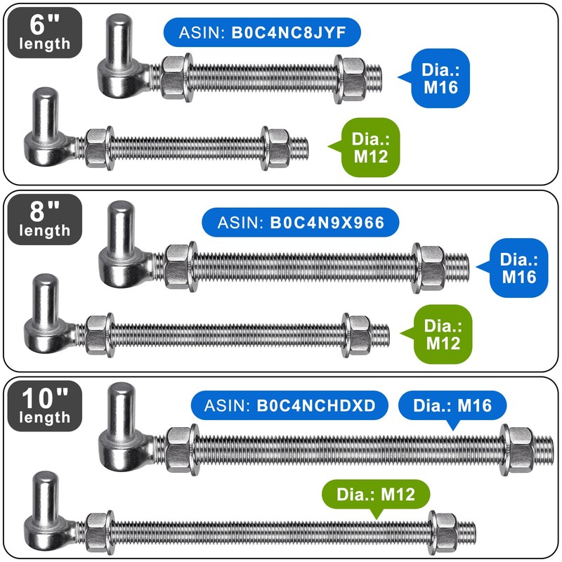 Insaga J Bolt Gate Hinge, 304 Stainless Steel Farm Gate