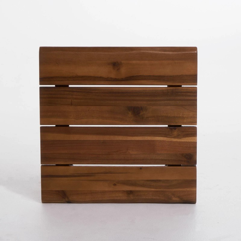 GDFStudio Avy Rustic Industrial Acacia Wood Side Table with Metal