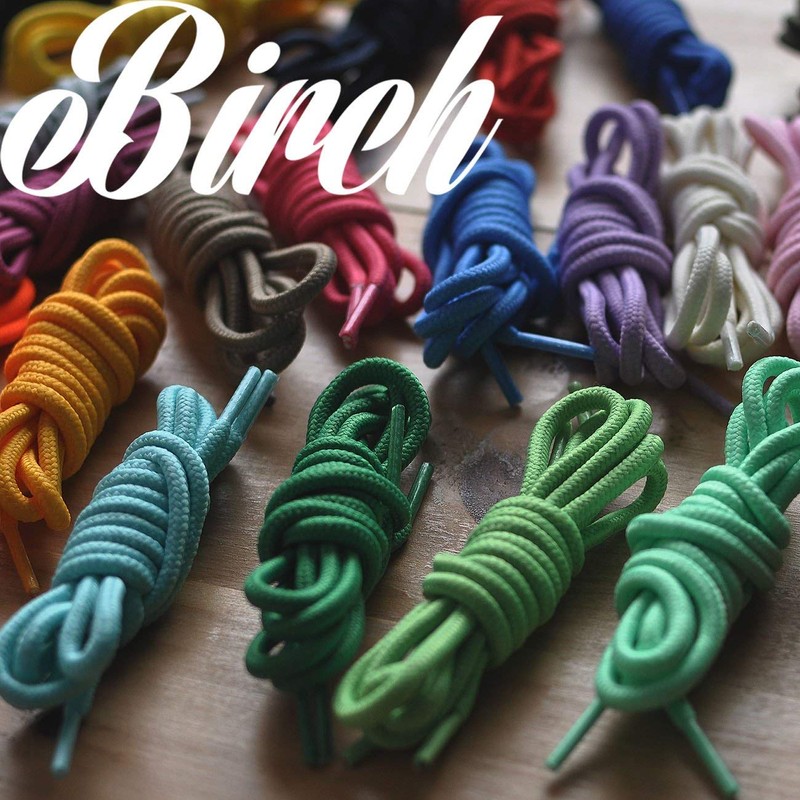 Birch Round Shoelaces 27 Colors 3/16" Thick Shoe Laces 4