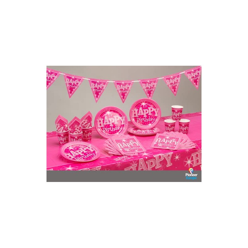 Pioneer Party 45577 Party Banner, Pink, 16th Sparkle Bunting