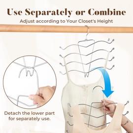 HOUSE DAY Bra Hangers 2 Pack, Tank Top Hangers Space Saving Hangers for Closet Organizers and Storage, Bra Organizer Closet Hangers Space Saver for Camisoles, Bras, Belts, Ties, Scarves, Swimsuits