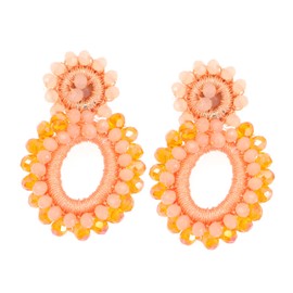 SAFIGLE Boho Style Geometric Round Drop Bead Earrings Jewellery Earrings for Women Statement Earrings Orange