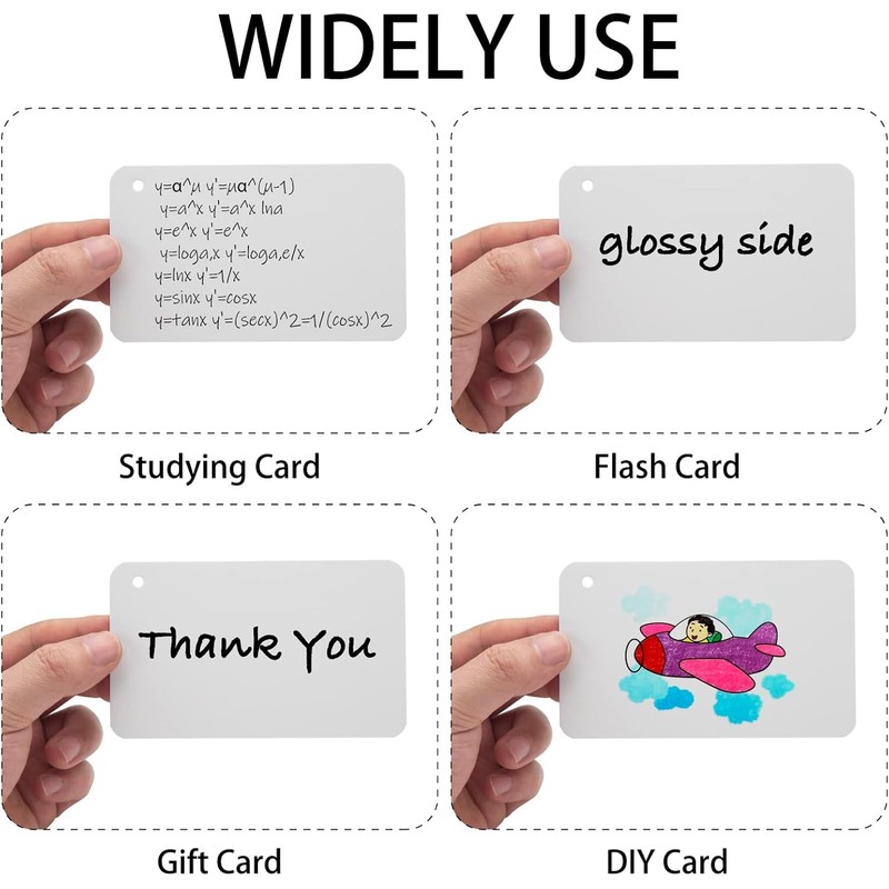 6 Pack Blank Flash Cards,300 Study Cards with Binder Ring