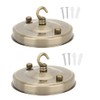 Mumusuki 2PCS Iron Chandelier Hanging Plate Hook Ceiling Light Canopy