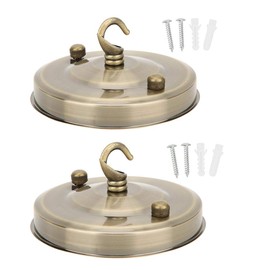 Mumusuki 2PCS Iron Chandelier Hanging Plate Hook Ceiling Light Canopy Bird Cage Lantern Hook Crystal Lamp Base Decoration DIY Fitting Accessory(Bronze)