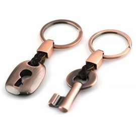 GWAWG 2 PCS Bronze Keyring Gift, Matching Couple keyrings, Bronze Gifts for Girlfriend Boyfriend or Friendship