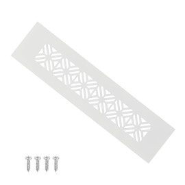 PATIKIL 8 x 2 Inch Door Air Vent Cover, Heavy Duty Aluminum Grille Ventilation Cover Louvered with Mounting Screws for Cabinet Wardrobe Door, White