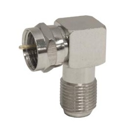 90-Degree Male to Female F-Type Coax Connector Right Angle Coaxial Adapter Nickel Plated Brass 75 Ohm (20 Pack)
