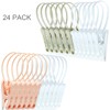 YOUOWO Clothes pins 24 Pack with Plastic Rope Clothes Pegs