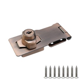 Rannb Keyed Hasp Latch Locks 4 inch Twist Knob Keyed Locking Hasp Zinc Alloy Hasp Latches for Small Doors,Cabinets,Drawer,Boxes