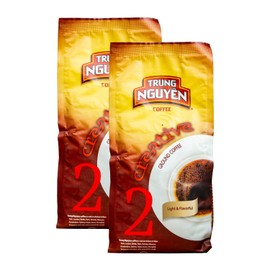 Trung Nguyen — Creative 2 Coffee — Roasted Ground Coffee — Heirloom Robusta & Arabica Blend — Mild Aroma — Sweet Aftertaste — Vietnamese Coffee, 2 Bags (8.8 oz)