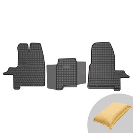 FROGUM EL Toro Rubber Mats All Year Round Set of Car Floor Mats for Ford Tourneo Custom III 2012-2021, for Ford Transit Custom 2012-2021 | Durable Rubber Material | 1.5 cm Protective Edge