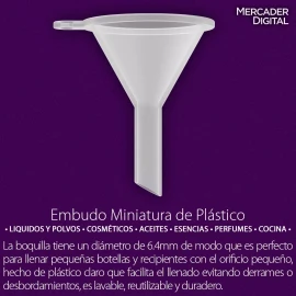Mercader Digital 10 Pzs Embudo Miniatura Plástico Mini Chico Botellas Pequeño