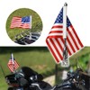 Aochuang Motorcycle Folding Flagpole Mounts Red American Flag for Harley