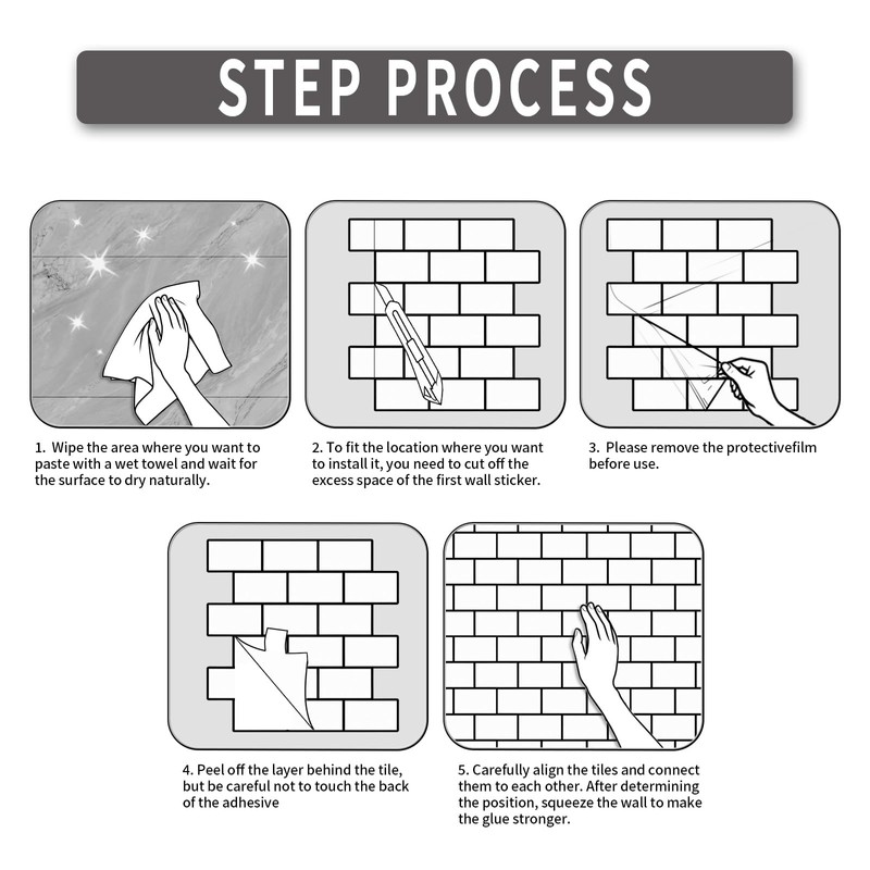 BSABSAQAA 10 Sheets Peel and Stick Backsplash for Kitchen 12"X12"