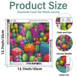 Diamond Art Kits for Adults- Succulent Plant Diamond Painting Kits Art for Adults,Diamond Painting,Diamond Art,Gem Art Kits for Home Wall Decor 14x14inch