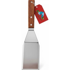 Homi Styles Metal Spatula Beveled Edges, Stainless Steel Grill Spatula with Wood Handle for Skillets, Griddles & Pancake Flipper for Burgers, Omelet, and Versatile for Culinary Task, 11 x 3 inches