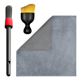 DU Life Pack of 3 Car Detailing Brush, Car Interior Cleaning Soft Brush, Stubble-Free Microfibre Cloth for Car Interior, Air Outlet Gap, Dashboard, Motorcycle, Alloy Wheels, Furniture