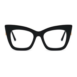Zeelool Stylish Cat Eye Glasses Frame for Women with Non-prescription Clear Lens Cagle ZJGX143665, Zjgx143665-01 Black