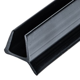 Gordon Glass® Frameless Shower DoorBlack Bottom Seal and Wipe for 3/8" Glass, Gap up to 1/4" - 31 in Long